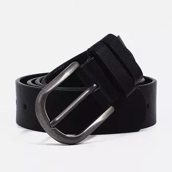 Ремень женский, ширина 3,5 см, винт, пряжка металл, цвет черный