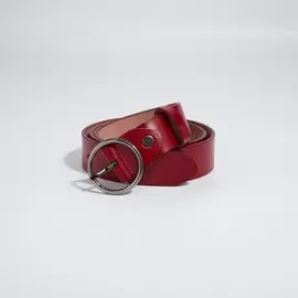 Ремень женский, ширина 3,5 см, винт, пряжка металл, цвет красный