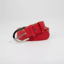 Ремень женский, ширина 3,5 см, винт, пряжка металл, цвет красный