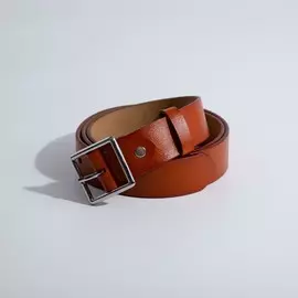 Ремень женский, ширина 3,5 см, винт, пряжка металл, цвет рыжий