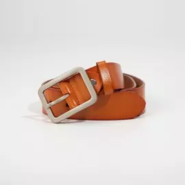 Ремень женский, ширина 3,5 см, винт, пряжка металл, цвет рыжий