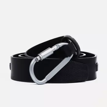 Ремень женский, ширина 3,6 см, зацепка металл, цвет черный