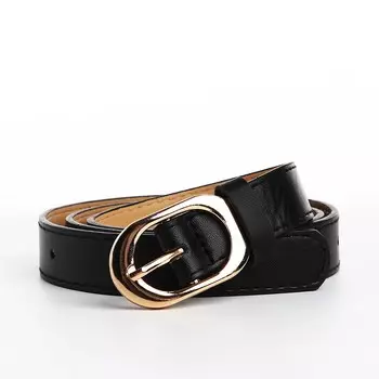 Ремень женский, ширина 2,3 см, пряжка металл, цвет черный