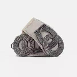 Ремень женский, ширина 3,8 см, резинка, пряжка серебро, цвет светло-бежевый