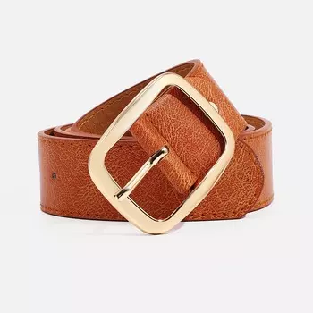 Ремень женский, ширина 3.8 см, винт, пряжка металл, цвет рыжий