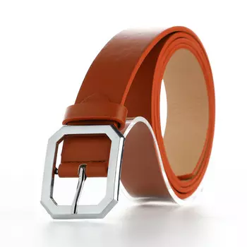 Ремень женский с винтом, 1103 см, пряжка металл, серебристая, рыжий