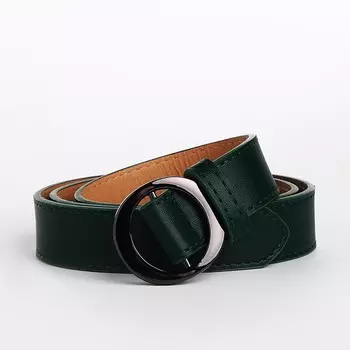 Ремень женский, 1053 см, пряжка-затяжка из темного металла, белый