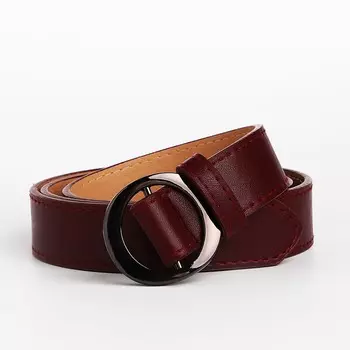 Ремень женский, ширина 3 см, пряжка металл, цвет бордовый