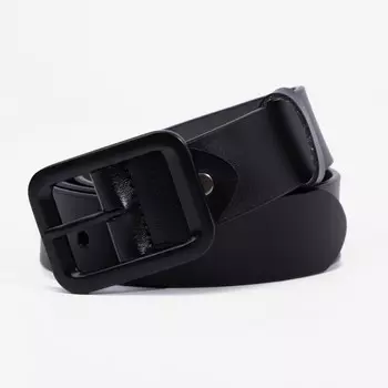 Ремень женский, ширина 3 см, винт, пряжка металл, цвет черный