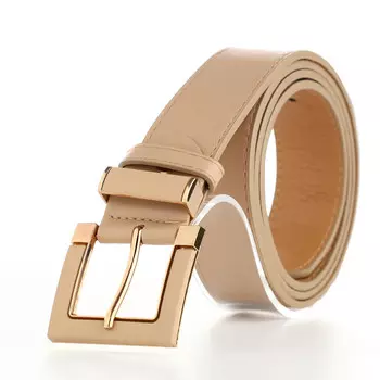 Ремень женский с винтом, 1103 см, классическая пряжка в ремня, бежевый