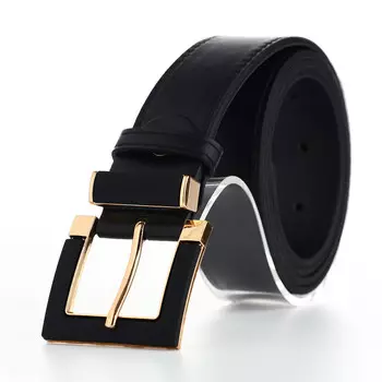 Ремень женский, ширина 3 см, винт, пряжка кожа, цвет черный