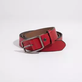 Ремень женский, ширина 3 см, винт, пряжка металл, цвет красный