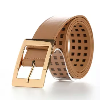 Ремень женский, 1104 см, пряжка металл, золотистая, бежевый