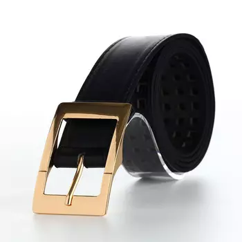 Ремень женский, 1104 см, пряжка металл, золотистая, черный