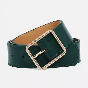 Ремень женский, ширина 4 см, пряжка металл, цвет зеленый