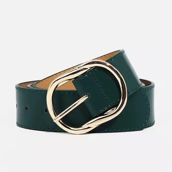 Ремень женский, ширина 4 см, пряжка металл, цвет зеленый