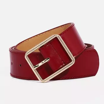 Ремень женский, ширина 4 см, пряжка металл, цвет темно-красный