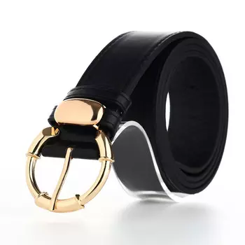 Ремень женский с винтом, 1104 см, пряжка металл, золотистая, черный