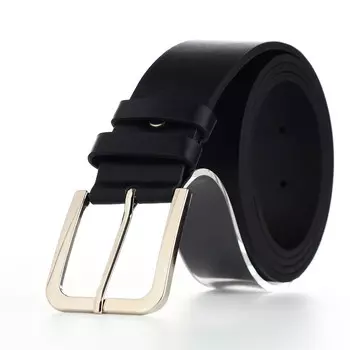 Ремень женский с винтом, 1104 см, классическая пряжка металл, серебристая, черный