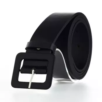 Ремень женский, ширина 4 см, винт, пряжка кожа, цвет черный