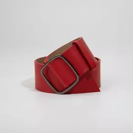 Ремень женский, ширина 5,5 см, пряжка тёмный металл, цвет красный