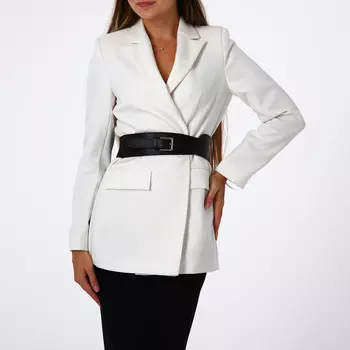 Ремень-резинка женский широкий, 966 см, пряжка металл, золотистая, черный