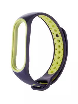 Ремешок luazon для фитнес-браслета mi band 5/6/7, с перфорацией, черно-зеленый