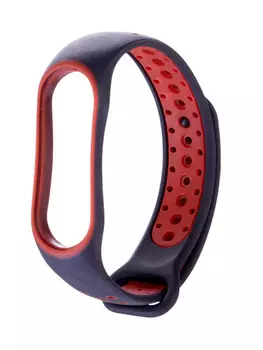 Ремешок luazon для фитнес-браслета mi band 5/6/7, с перфорацией, черно-красный