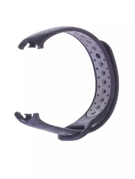 Ремешок luazon для фитнес-браслета mi band 8/9, с перфорацией, черно-серый