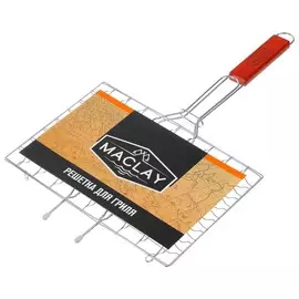 Решетка - гриль универсальная maclay, 22x30 см, хромированная сталь, для мангала