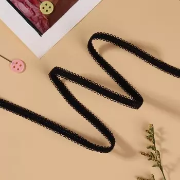 Резинка ажурная бельевая, 8 мм, 10±0.5 м, черная