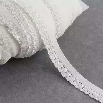 Резинка ажурная бельевая, 14 мм, 100±1 м, белая