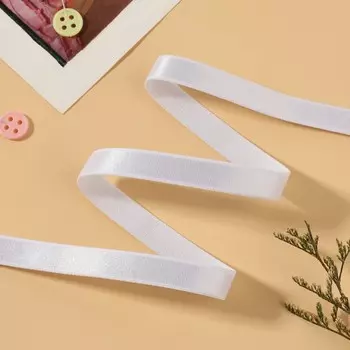 Резинка для бретелей, блестящая, 10 мм, 50±0.5 м, белая