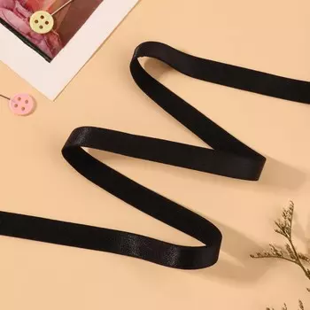 Резинка для бретелей, блестящая, 10 мм, 50 ± 0,5 м, цвет черный