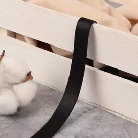 Резинка для бретелей, блестящая, 15 мм, 10±0.5 м, черная