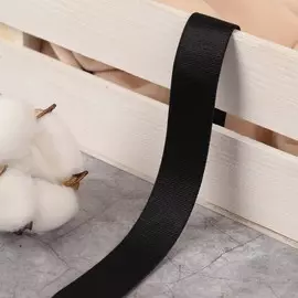 Резинка для бретелей, блестящая, 20 мм, 10±0.5 м, черная