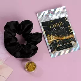 Резинка для волос и глитер для лица и тела