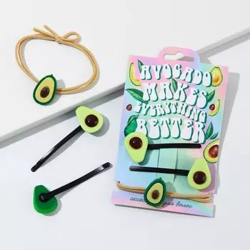 Резинка и заколки для волос avocado makes everything better, набор