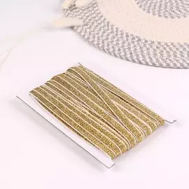 Резинка с глиттером, 10 мм, 10±1 м, цвет белый, золотой