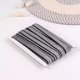 Резинка с глиттером, 15 мм, 10 ± 1 м, цвет чёрный/серебряный