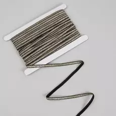 Резинка с глиттером, 8 мм, 10 ± 1 м, цвет чёрный/золотой