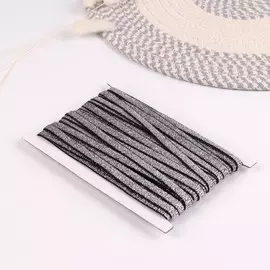 Резинка с глиттером, 8 мм, 10 ± 1 м, цвет чёрный/серебряный