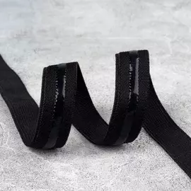 Резинка с силиконом, 15 мм, 10±1 м, черная