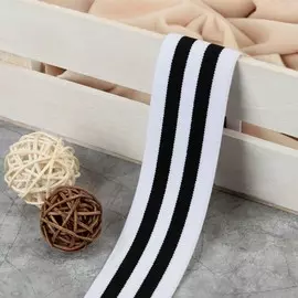 Резинка тканая, мягкая, 40 мм, 4.5±1 м, черная, белая