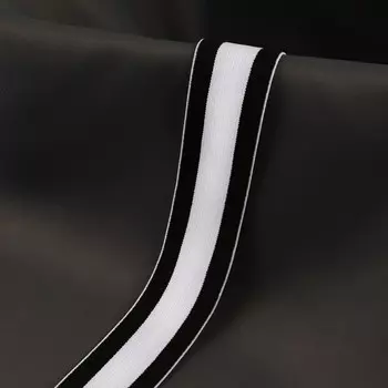 Резинка тканая, мягкая, 40 мм, 4.5±1 м, черная, белая