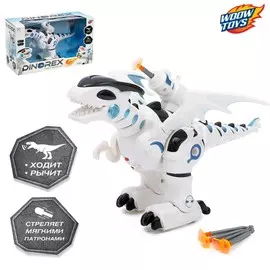 Робот дракон dinorex iq bot, интерактивный: стреляющий, звук, на батарейках