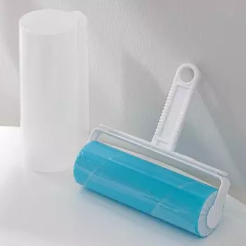 Ролик для чистки одежды в футляре, 1817.56 см, пластик, силикон, голубой