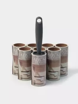 Ролик для одежды со сменными блоками ladоm, 8 шт. по 50 листов, эргономичная ручка, винтовая намотка