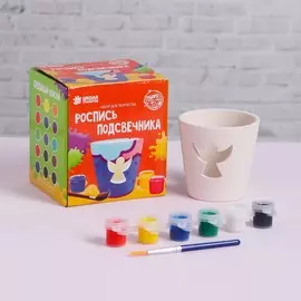 Роспись по гипсу подсвечник