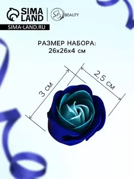 Розы мыльные бело-синие, набор 81 шт.